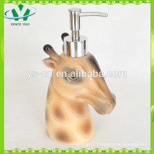 Lovely Sika Deer forme en céramique accessoires de toilette liquide distributeur de savon